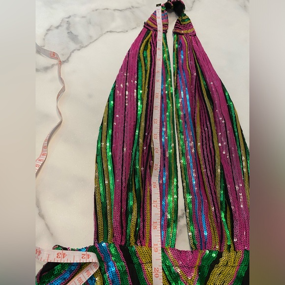 Fashion nova dress, mini multicoloured sequin party cocktail dress - Picture 13 of 16